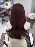 ブリーチなしダブルカラーワインレッド