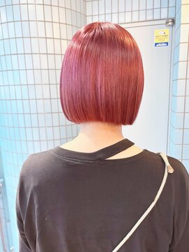 ネオリーブ チッタ 阿佐ヶ谷店(Neolive citta) 濃いめ大人ピンク×ストレートミニボブ