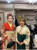 着付け、ヘアアレンジ。