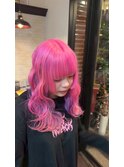 #派手髪#ビビットピンク