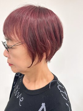 ナンバーヘア(number hair) ショートボブ 白髪ぼかし