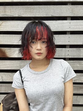 ヘアー アレス(hair ales) ブリーチパーマ　デザインカラー　デザインヘア