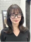 【広島韓国ヘア】韓国ミディアムレイヤー×透明感グレージュ
