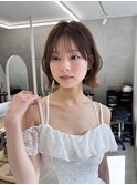 くびれボブ/レイヤーボブ/前髪/ベージュ/池袋