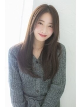 アジールヘア 東上野店(agir hair) ナチュラルオルチャングレージュワンカールストレートスタイル