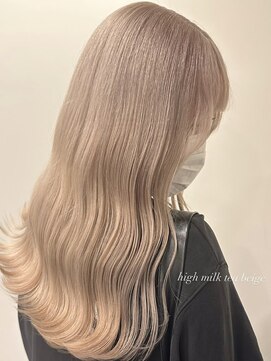 ベレーザ 渋谷(BELEZA) 3986ミルクティーアッシュ艶髪シルキーベージュハイトーンカラー