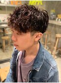 ブラウンカラー 艶感 束感 ツーブロック マッシュ ツイスパ