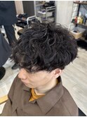 ツイストスパイラルパーマ刈り上げマッシュ