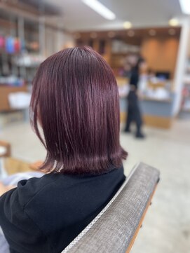 ロッソ 仙台店(Rosso) 切りっぱなしボブ×ボルドー【仙台/あおば通/広瀬通】