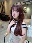 (韓国風/くびれヘア/縮毛矯正/前髪/韓国レイヤー/小顔)