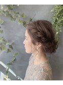 センター分けアップスタイル
