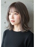 20代30代40代くすみベージュレイヤーボブ くびれボブ結べるボブ