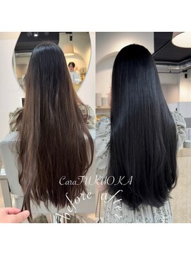 カラ フクオカ(Cara FUKUOKA) ダークグレージュ★髪質改善うる艶水素カラー＋カット★