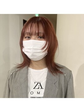 ニコ シモノセキ(NIKO Shimonoseki) ボブウルフ/ウルフカット/顔周りカット/オレンジブラウン