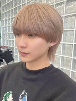 サンクマーケット 渋谷(cinq MARKET)&nbsp;渋谷メンズブリーチミルクティーベージュシースルーマッシュ韓国