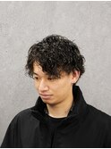 無造作パーマ×センターパート｜メンズパーマ