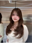 上品マロンブラウン×バタフライレイヤーカット［韓国ヘア］