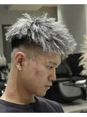 ホワイトメッシュツイストパーマ