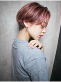 エモいベビーピンク×ショートボブ