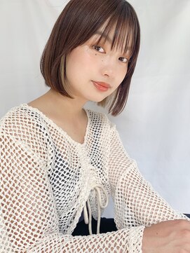 ケーツー心斎橋 クイーンズガーデン バイ ケーツー(K two QUEEN'S GARDEN by K two) 赤み消しカラー×ボブ/インナーカラー1/心斎橋&難波&なんば