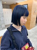 トゥコ(tuco)&nbsp;ぷつっとボブ　ぷつっと　ぷつっと前髪　ネイビーブルー