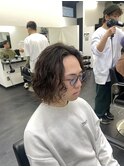ロン毛スパイラルパーマ メンズミディアムヘア