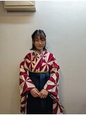 袴着付け　ハーフアップ
