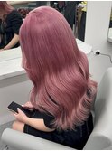 9949秋色ピンクヘアーラベンダーパープル透明感レイヤーパーマ