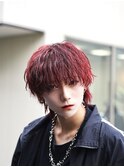 マッシュウルフ/メンズウルフ/ウルフカット/赤髪ウルフ/波巻き