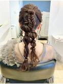 編み込みツインヘアアレンジ