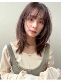 【MINX】くびれヘアアプリコットオレンジハイライトカラー_銀座