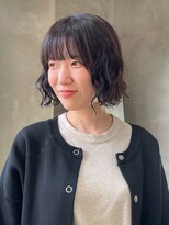 テトヘアー(teto hair)&nbsp;ボブ　ふわふわ　ボブパーマ　前髪あり　パーマスタイルショート