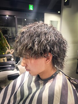 ツイストスパイラル/ハイライトカラー/マッシュウルフ