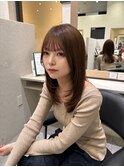ミディアムレイヤー マロングレージュカラー