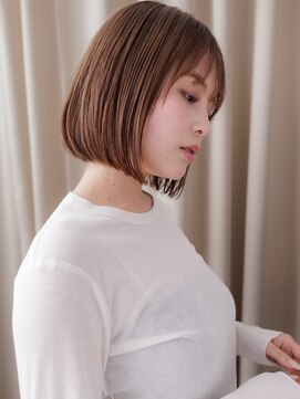 カバーヘア ブリス 川口(COVER HAIR bliss) ミルクティーブロンド12トーン大人美人耳掛けボブZ川口20代30代
