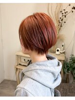ロッカ(ROCCA)&nbsp;大人ガーリー大人可愛いショートボブ×コーラルブラウン