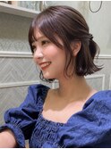 ▲ダークパープル/クラゲカット/顔周り/アッシュブラウン20