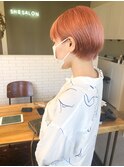 ショート、ピンクベージュ
