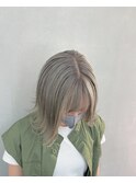 福岡 ブリーチ ベージュ グレージュ ダブルカラー ハイライト