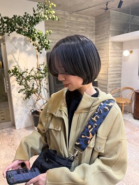 ヲタク(wotaku.) ダークグレーハンサムショート透明感カラーグレージュカラーボブ