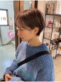 大人可愛い20代30代40代黒髪前下がりショートボブ丸みショート◎