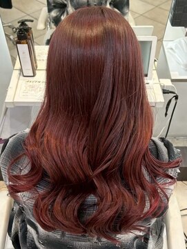 リブ バイ ボクノ(Liv by bokuno) 髪質改善/ブリーチなし/チェリーレッド/ワインレッド/韓国風巻き