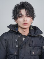 オーシャントーキョー(OCEAN TOKYO)&nbsp;【大人の色気】ミディアムヘア黒髪パーマ波巻きセンターパート