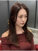 レイヤーカット セミロング 