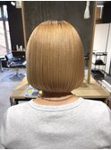 ブリーチ履歴髪質改善「酸性ストレート」ボブ下赤塚