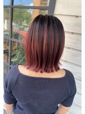 ボブ/赤髪/ハイライト