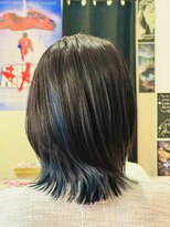 ヨンマルイチ(401) 透明感ネイビーブルー×切りっぱなしミディ