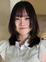 ハウ 心斎橋(how)&nbsp;ミディアムくびレイヤー小顔カット可愛い艶髪20代30代秋カラー