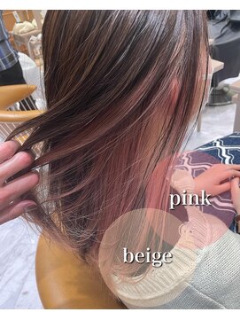 ロンド レグリーズ 立川(Lond leglise) 【槌矢圭悟】インナーカラー/ミディアムヘア/ピンクベージュ
