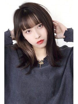 クレドガーデン 綾瀬店(CRED GARDEN) 小顔 厚めバング大人可愛いインナーカラー暗髪レイヤーボブ綾瀬n